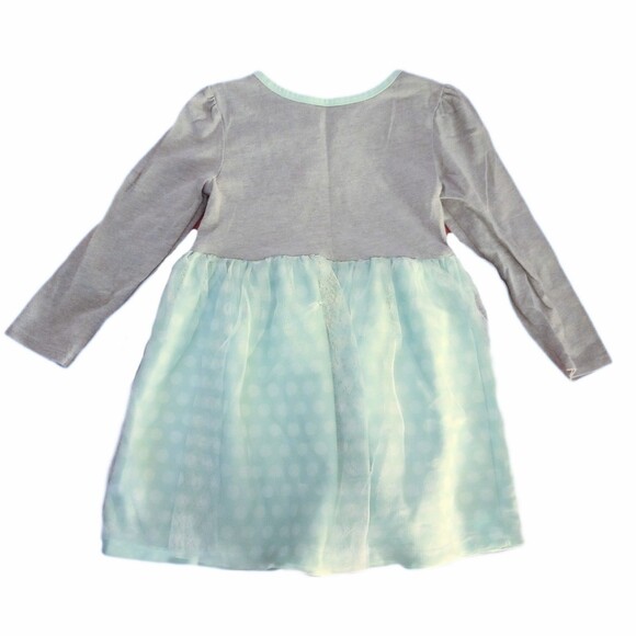 Children's Place Gray/Green Long Sleeve Tulle Dress sz 3T Girls - Picture 2 of 4